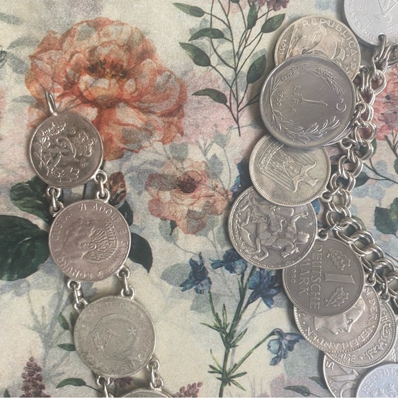 Silver-Tone Coin Charm Bracelet - Women Jewelry - Picture 2 of 6